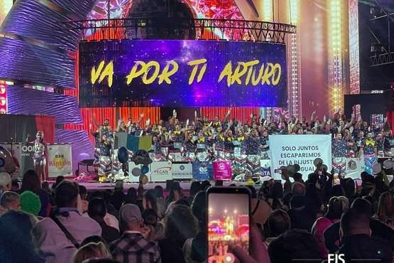 Actuación de la murga teldense Los Nietos de SaryManchez en la segunda fase del concurso carnavalero de la capital grancanaria/FJS Fotografía y TA.